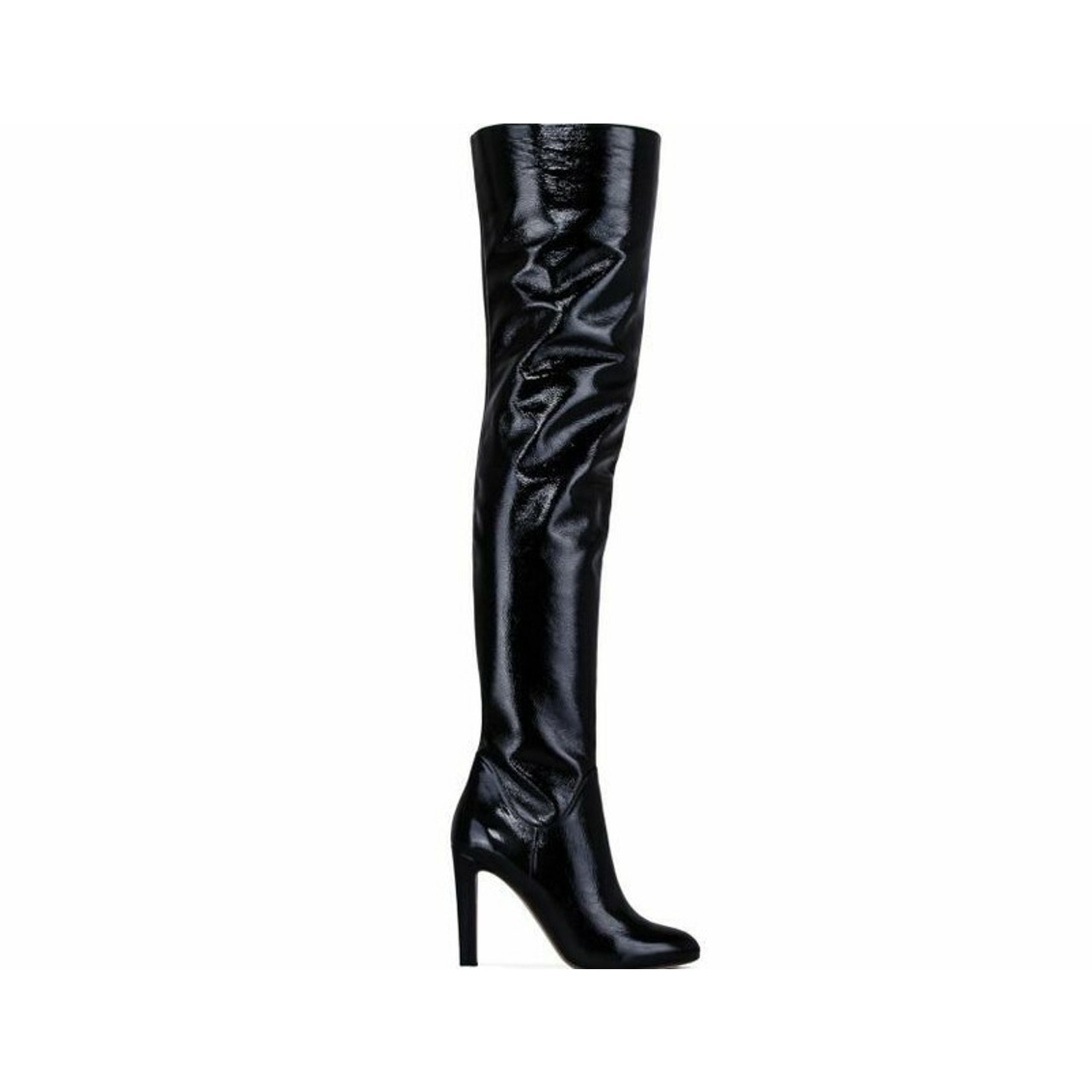 Nib Francesco Russo 105mm Over The Knee Boots 36.5 Black Patent Leather $1,900 — image 2 of 7
